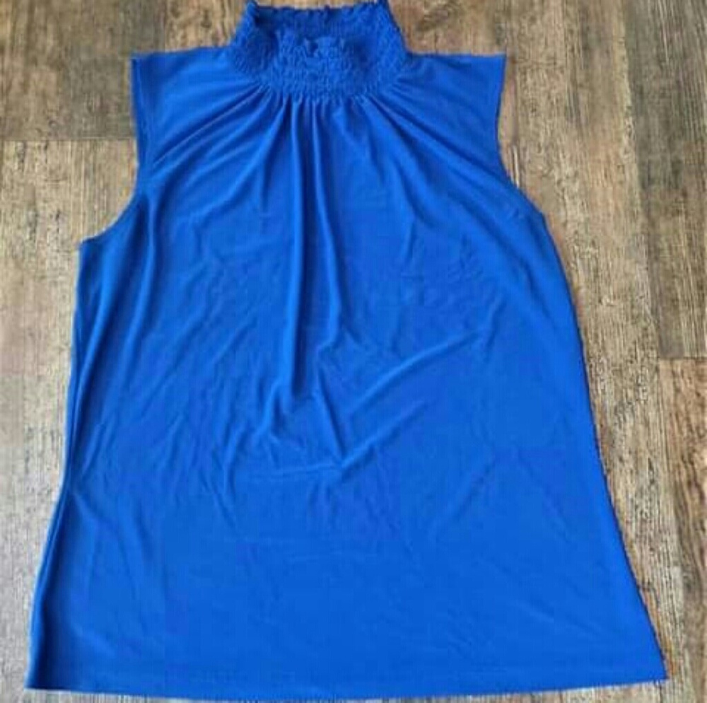 Womens Size Large Dark Blue Sleeveless Blouse